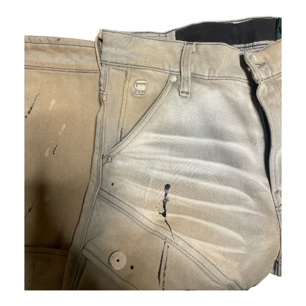 G-Star Raw Jeans Mens 28x30 Airblaze 3D Skinny Distressed Paint Splatter - Picture 6 of 8